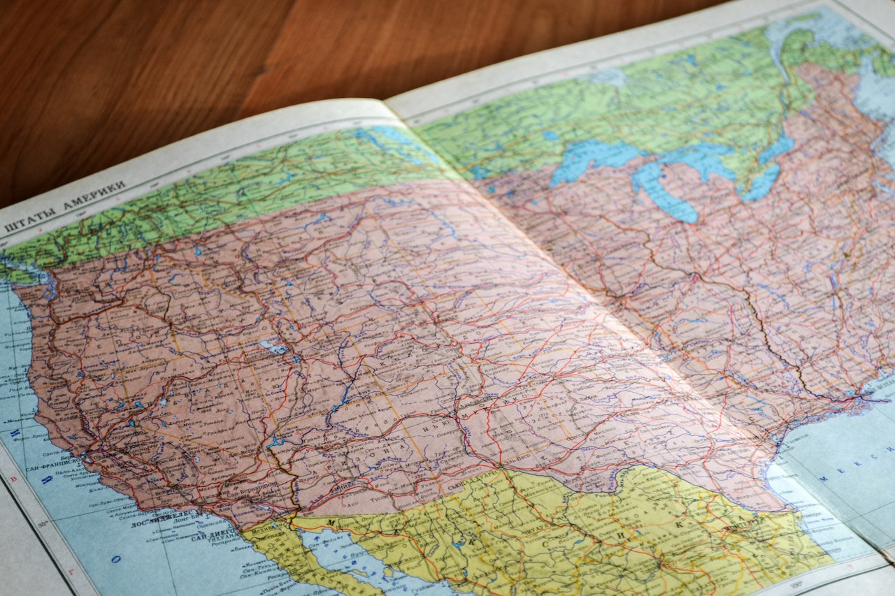 Paper Map of America